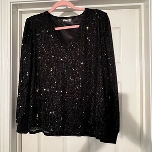 Blair Black Sequin Blouse